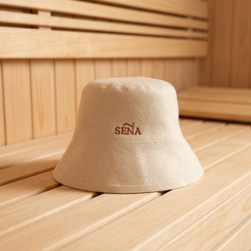 SENA merino wool sauna hat in Ecru